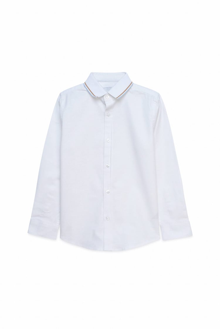 Woven Tipped Collar Shirt (3-14yrs)