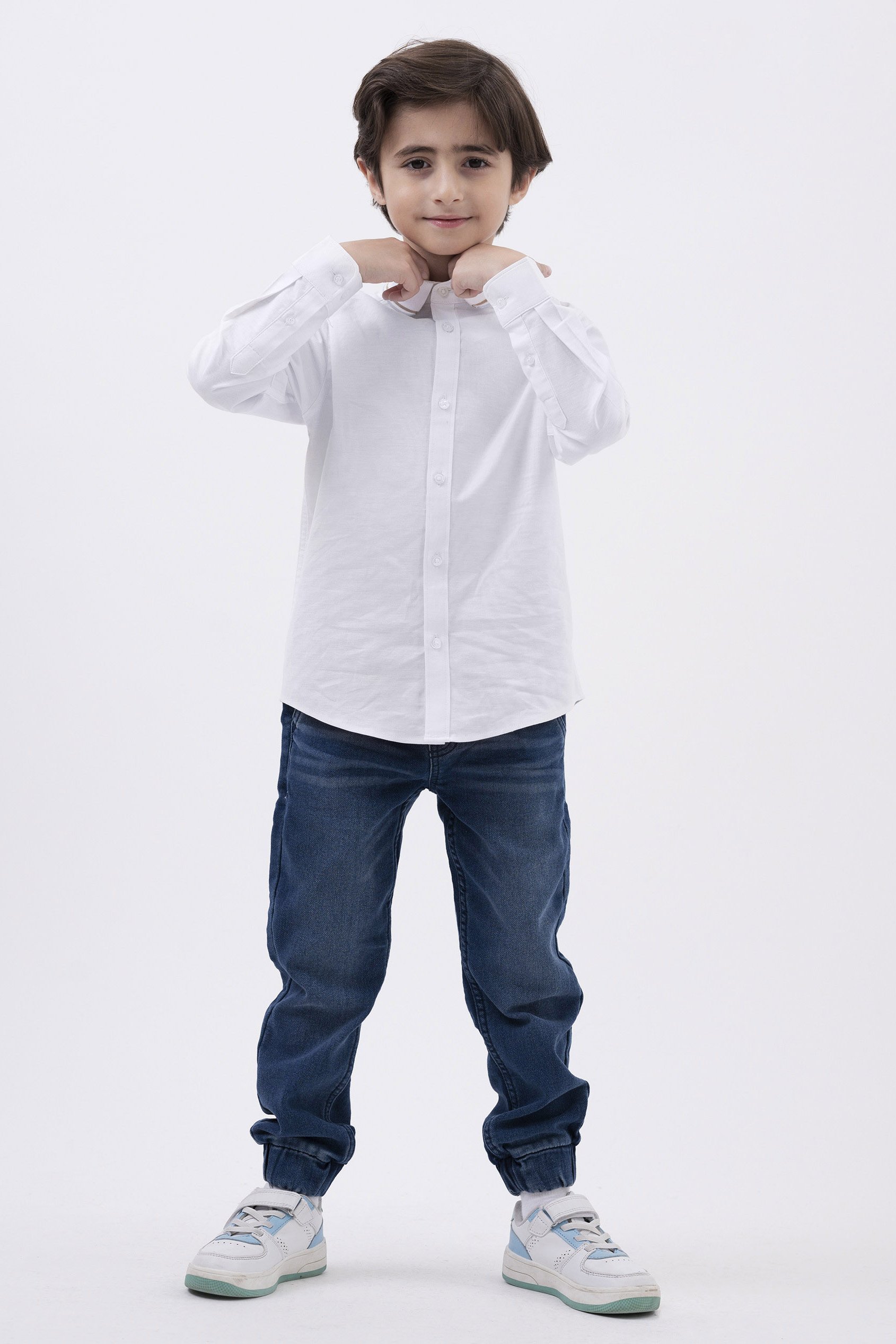 Woven Tipped Collar Shirt (3-14yrs)