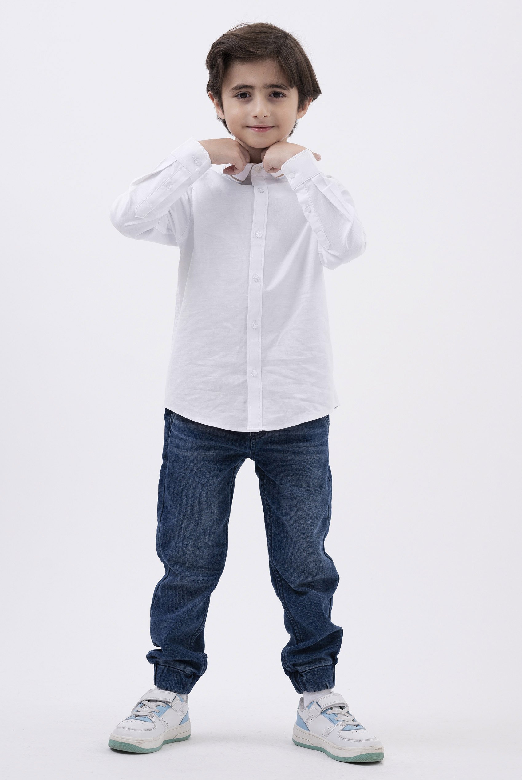 Woven Tipped Collar Shirt (3-14yrs)
