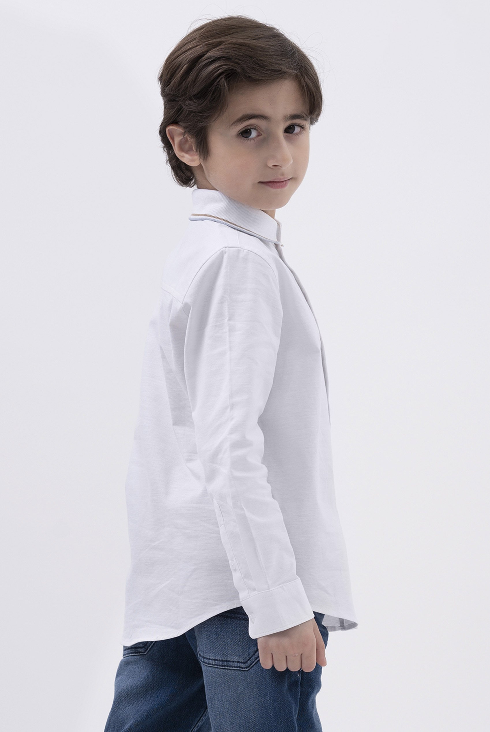 Woven Tipped Collar Shirt (3-14yrs)