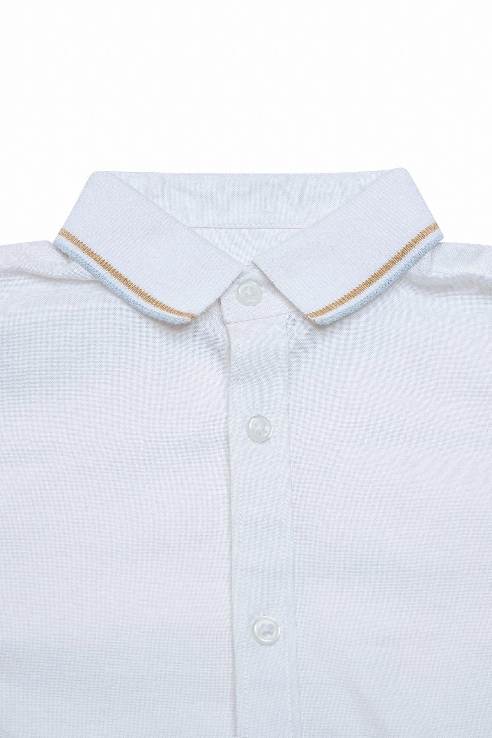 Woven Tipped Collar Shirt (3-14yrs)