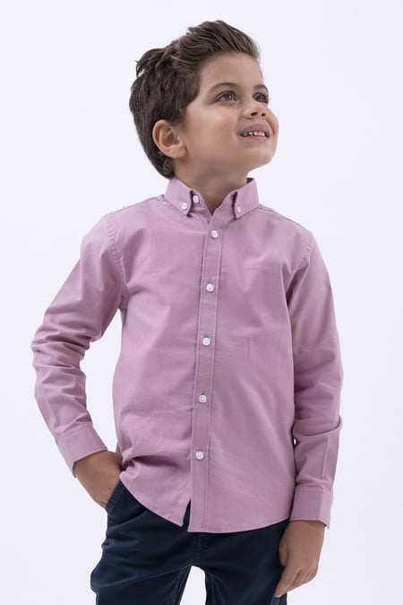 Boys White LS Stretch Oxford Shirt (3-14yrs)