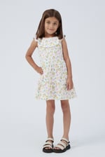 Girls Ruffle Neck Jersey Dress
