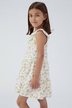 Girls Ruffle Neck Jersey Dress