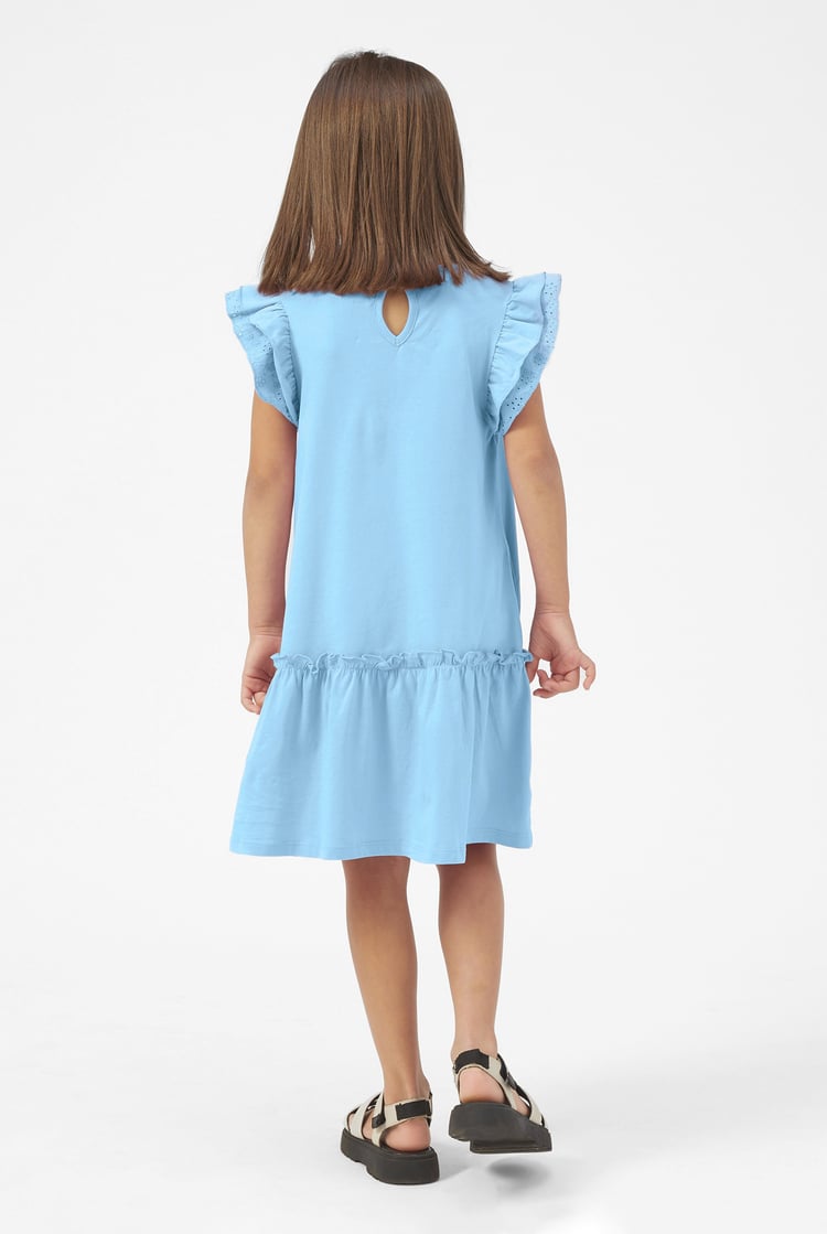 Girls Ruffle Sleeve Jersey Dress
