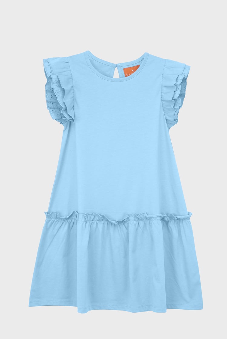 Girls Ruffle Sleeve Jersey Dress