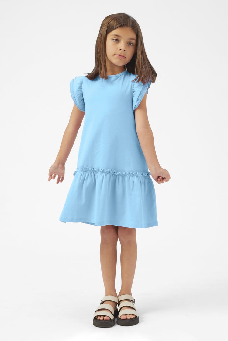 Girls Ruffle Sleeve Jersey Dress