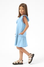 Girls Ruffle Sleeve Jersey Dress