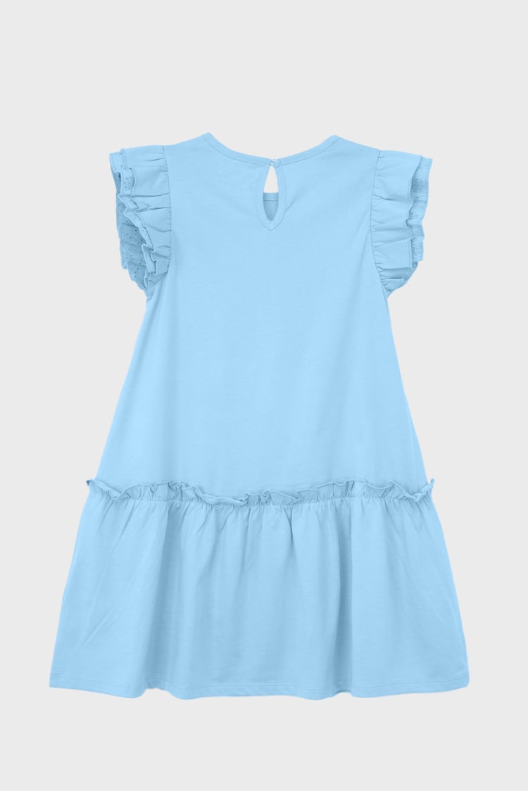 Girls Ruffle Sleeve Jersey Dress