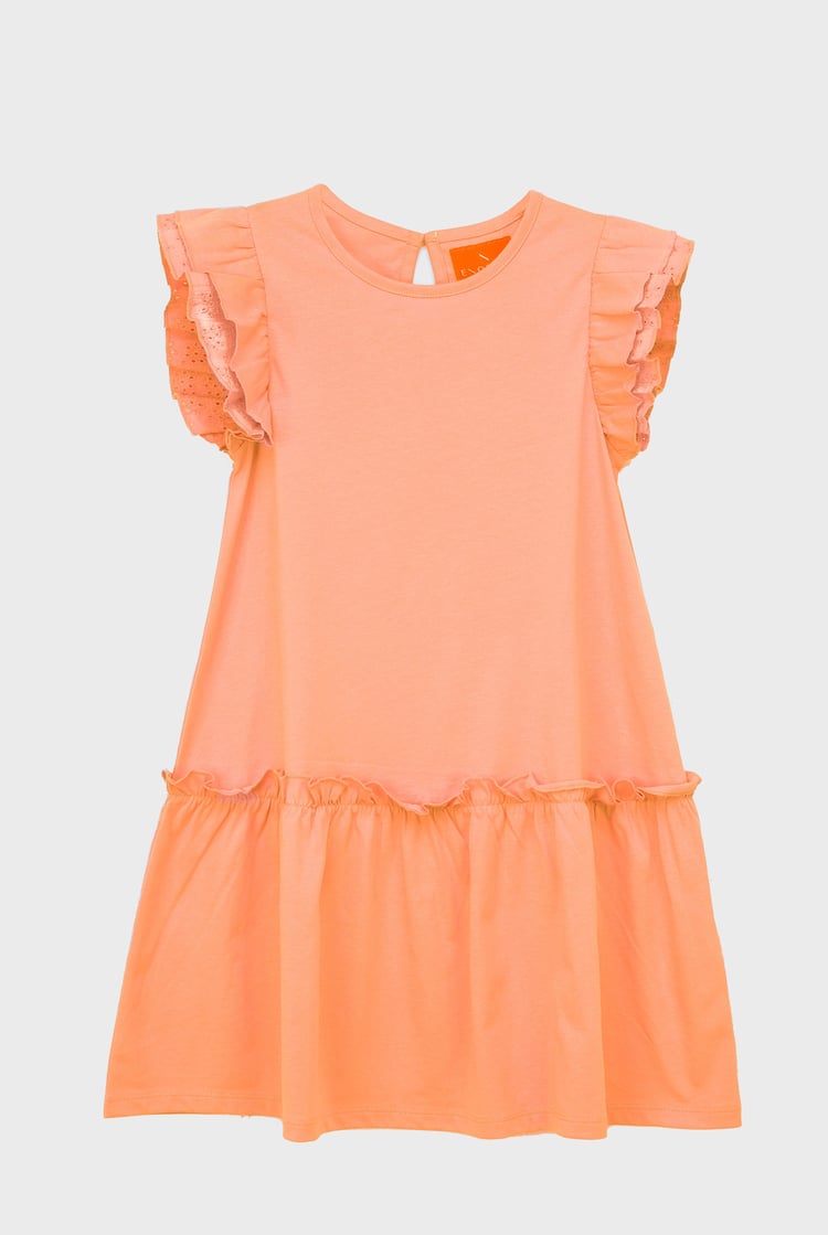 Girls Ruffle Sleeve Jersey Dress