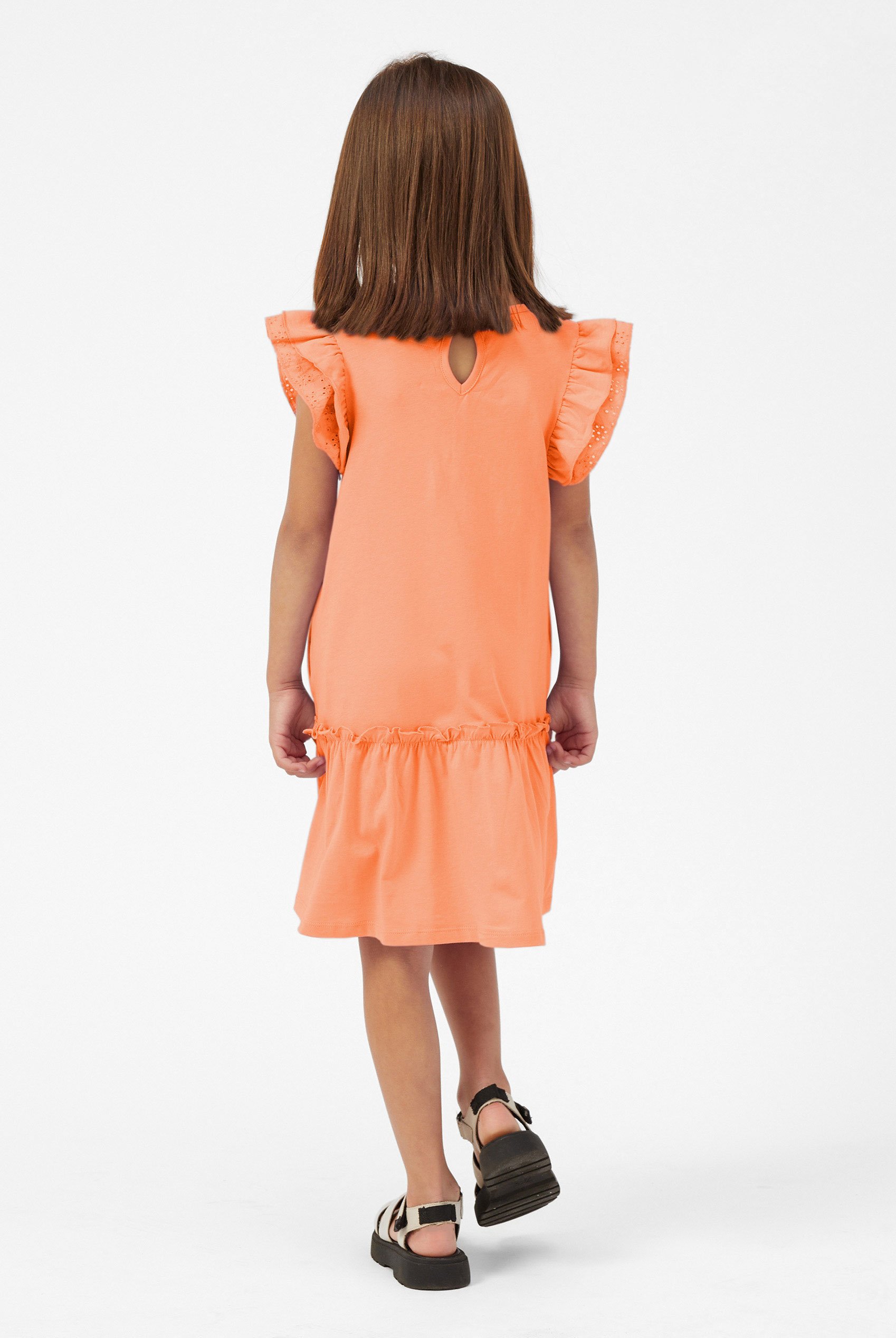 Girls Ruffle Sleeve Jersey Dress