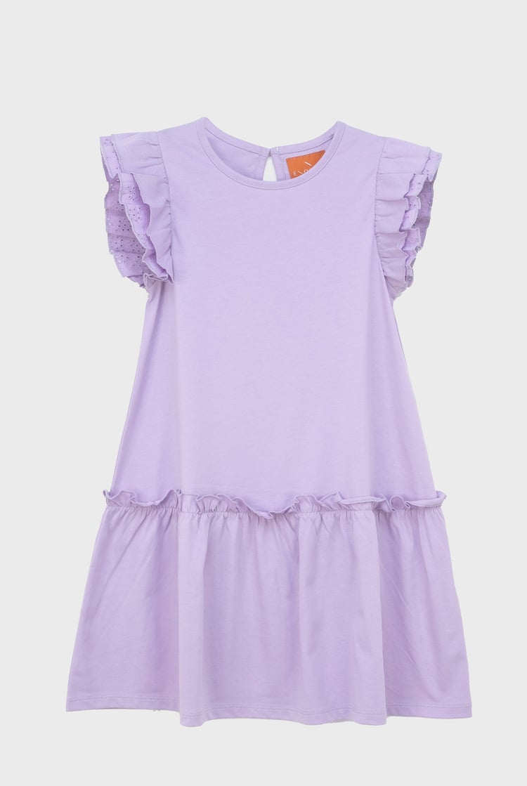 Girls Ruffle Sleeve Jersey Dress