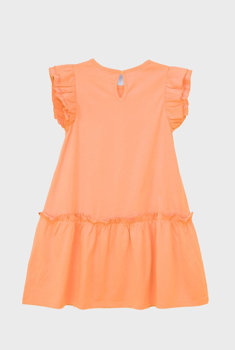 Girls Ruffle Sleeve Jersey Dress