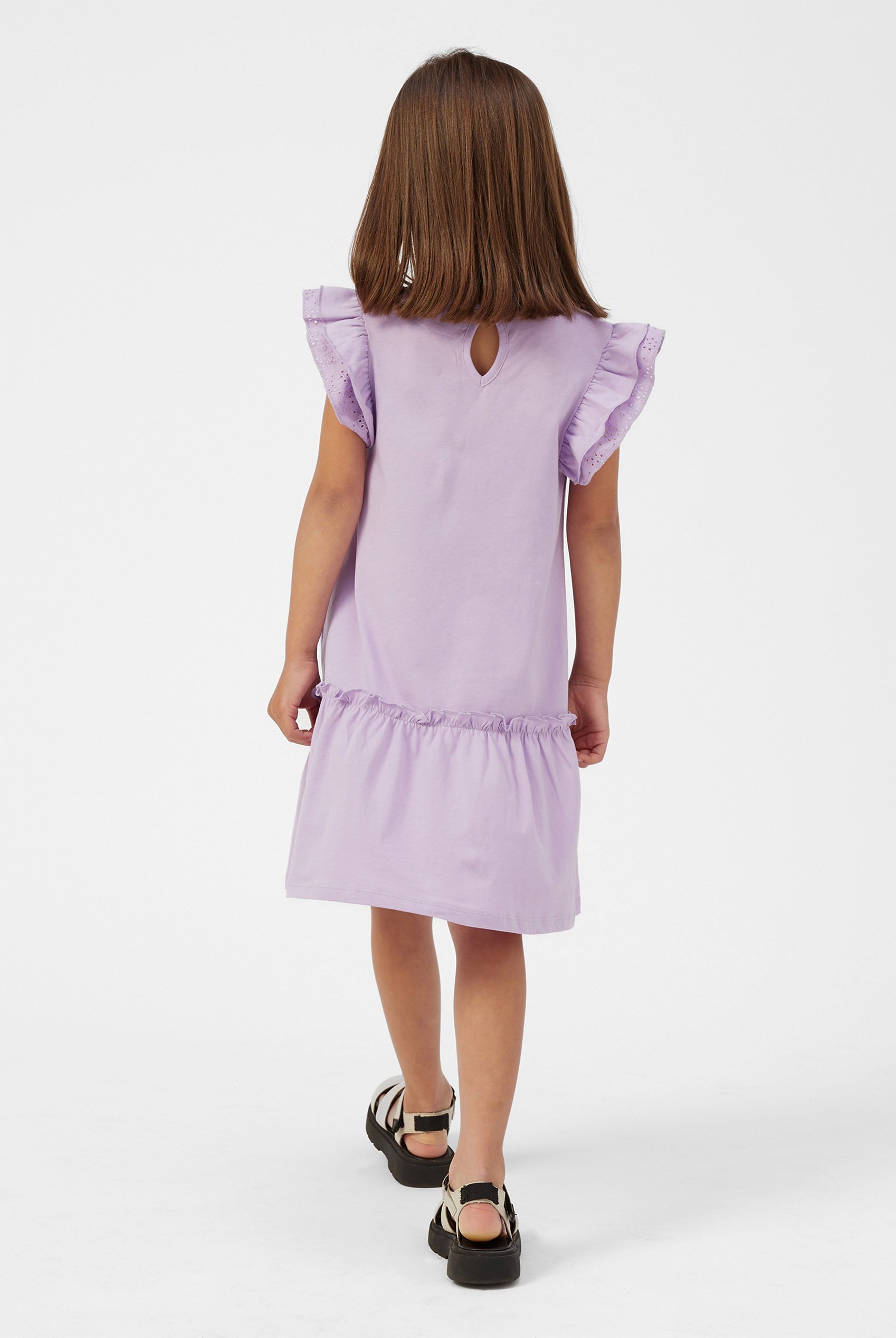Girls Ruffle Sleeve Jersey Dress