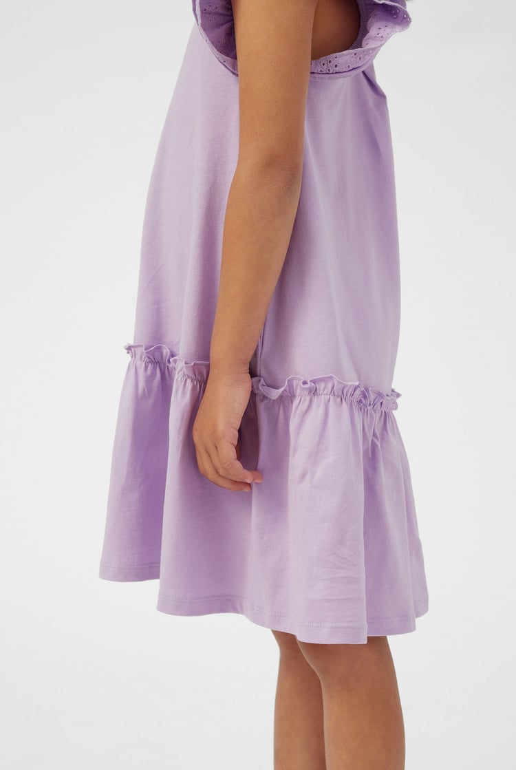 Girls Ruffle Sleeve Jersey Dress