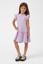Girls Ruffle Sleeve Jersey Dress