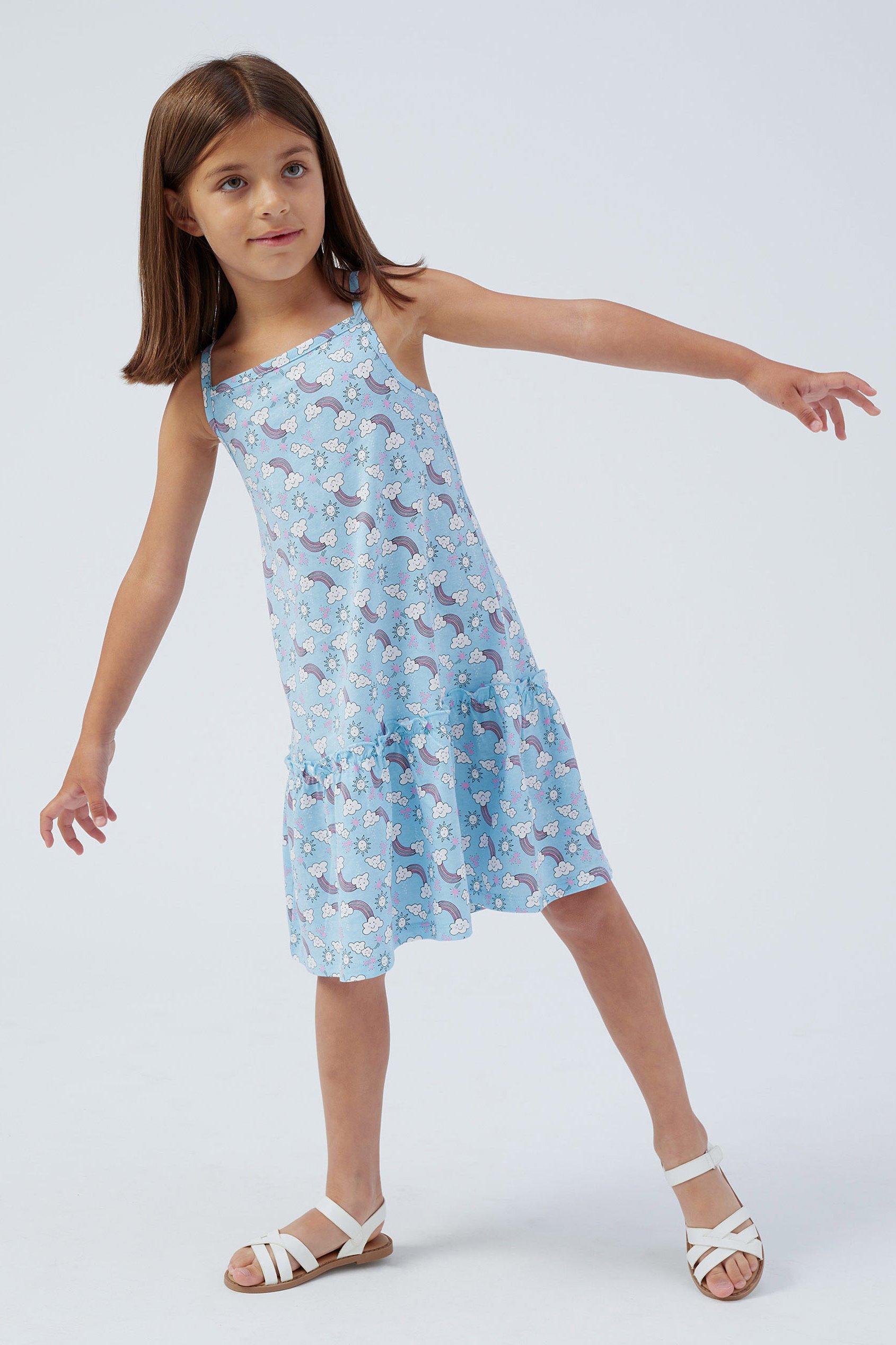 Girls Sleeveless Tiered Jersey Dress
