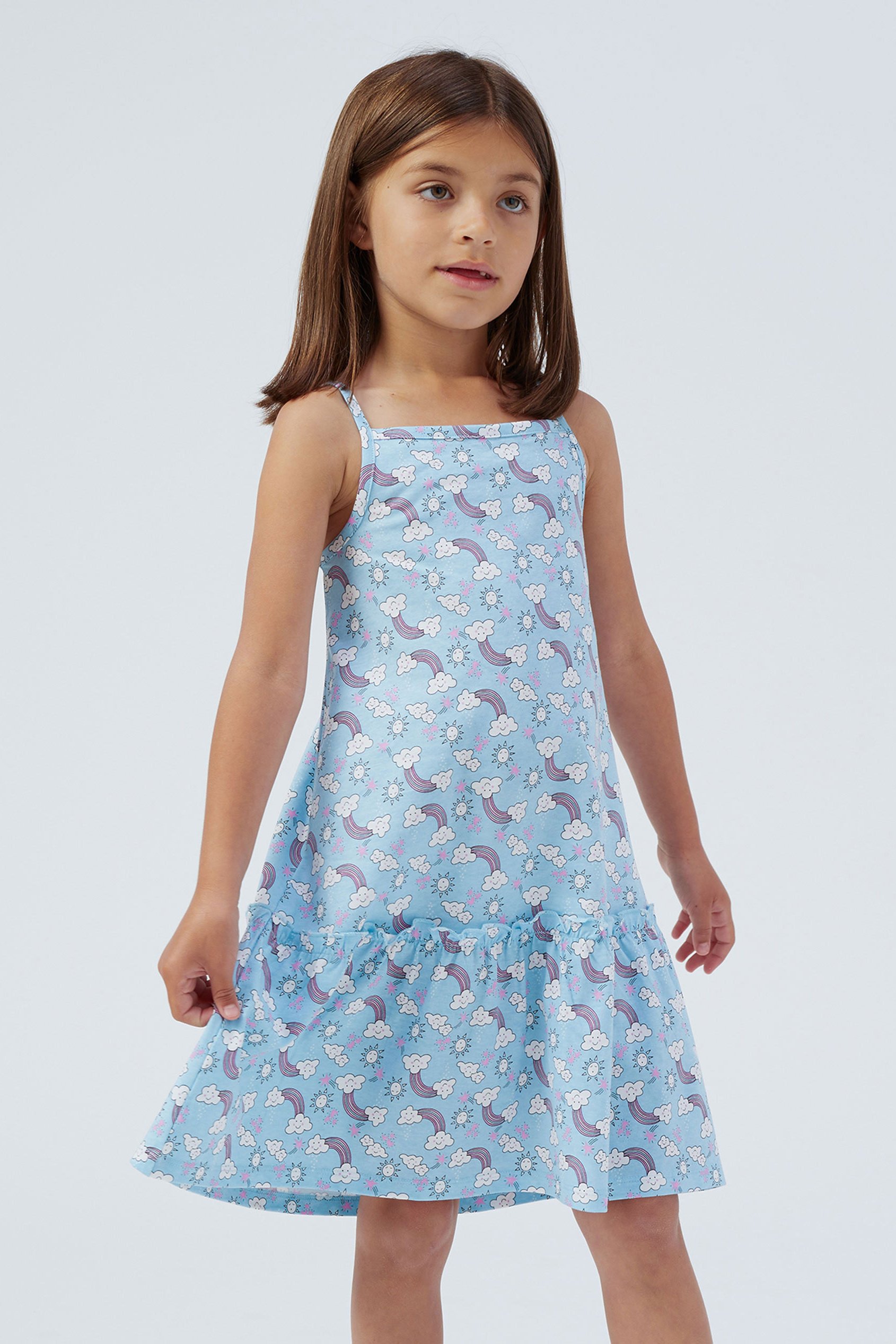 Girls Sleeveless Tiered Jersey Dress