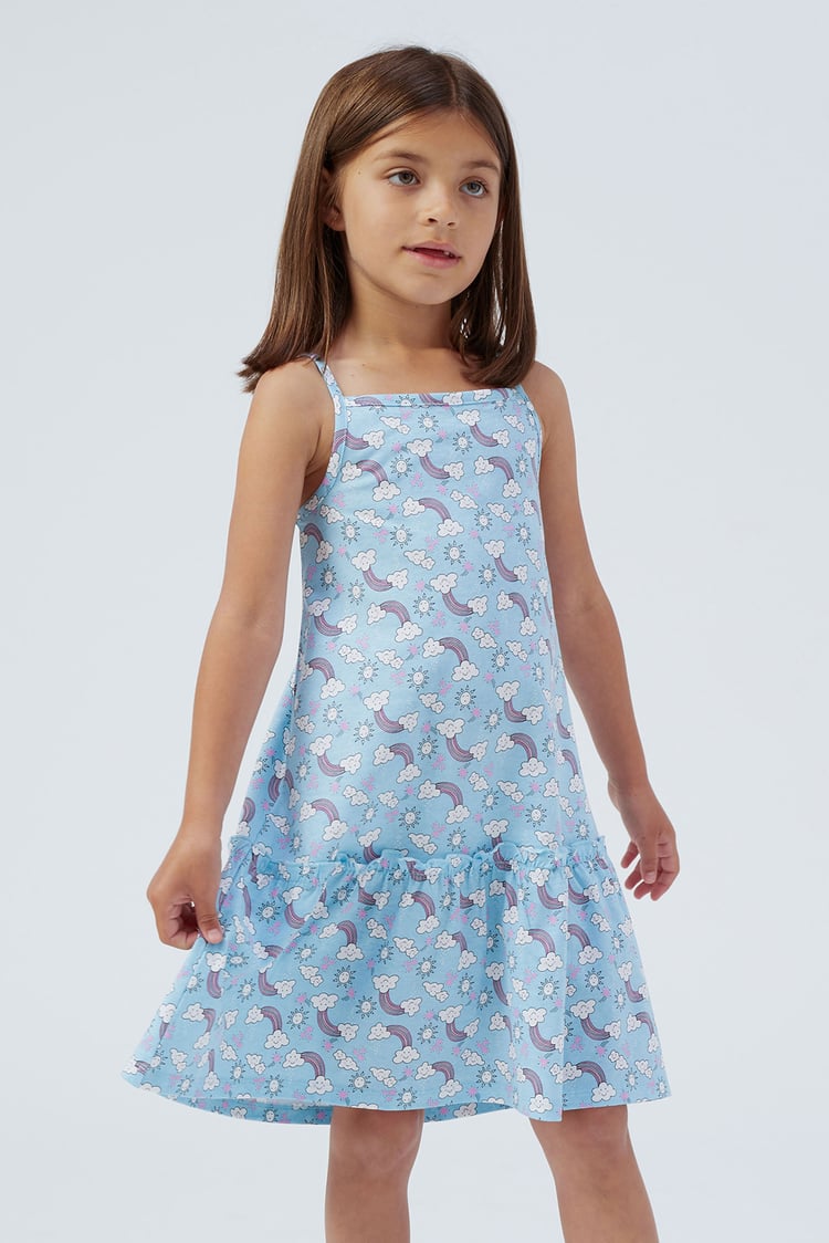 Girls Sleeveless Tiered Jersey Dress