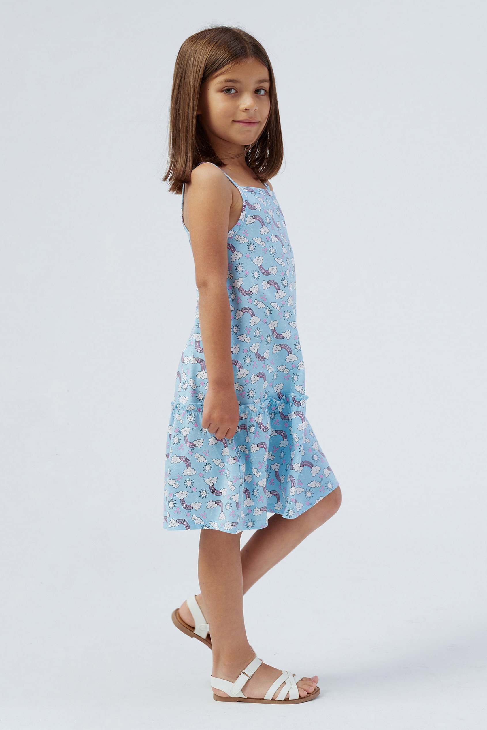Girls Sleeveless Tiered Jersey Dress