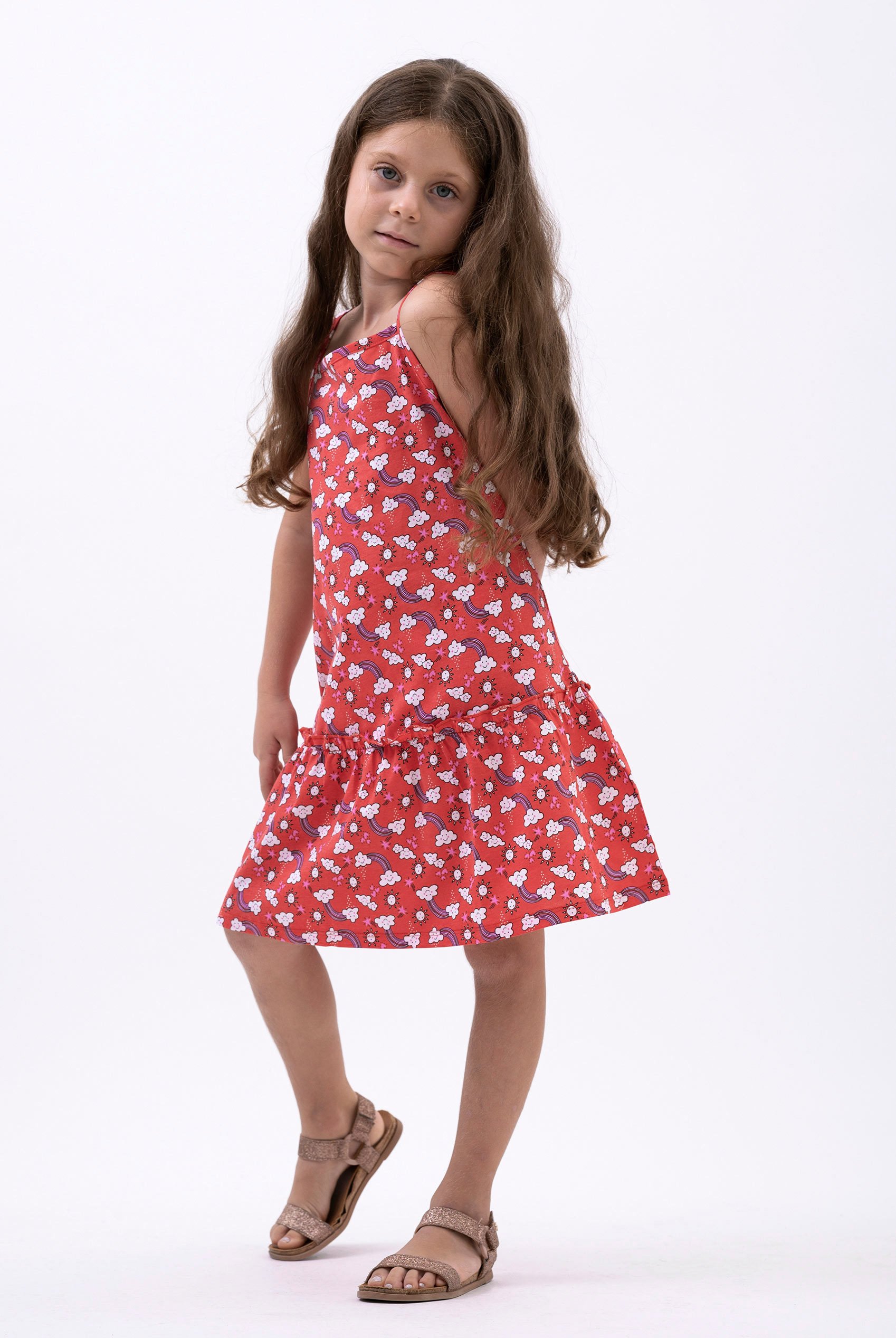 Girls Sleeveless Tiered Jersey Dress