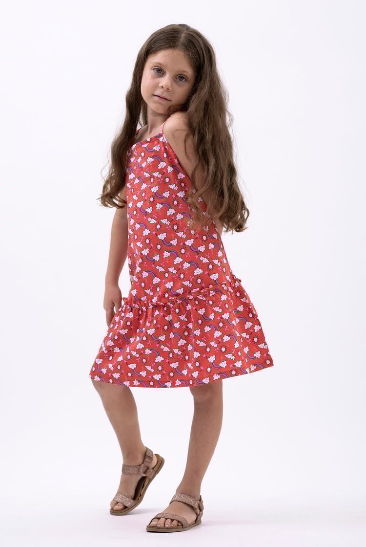 Girls Sleeveless Tiered Jersey Dress