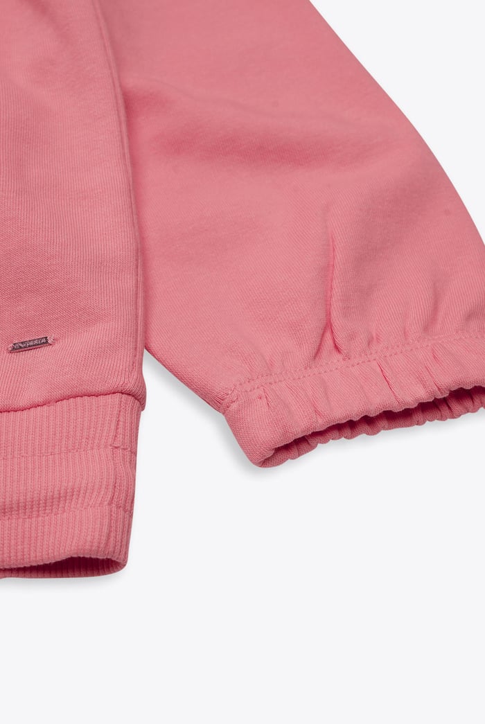 Half Zip High Neck Embroidery Sweatshirt