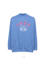 Half Zip High Neck Embroidery Sweatshirt
