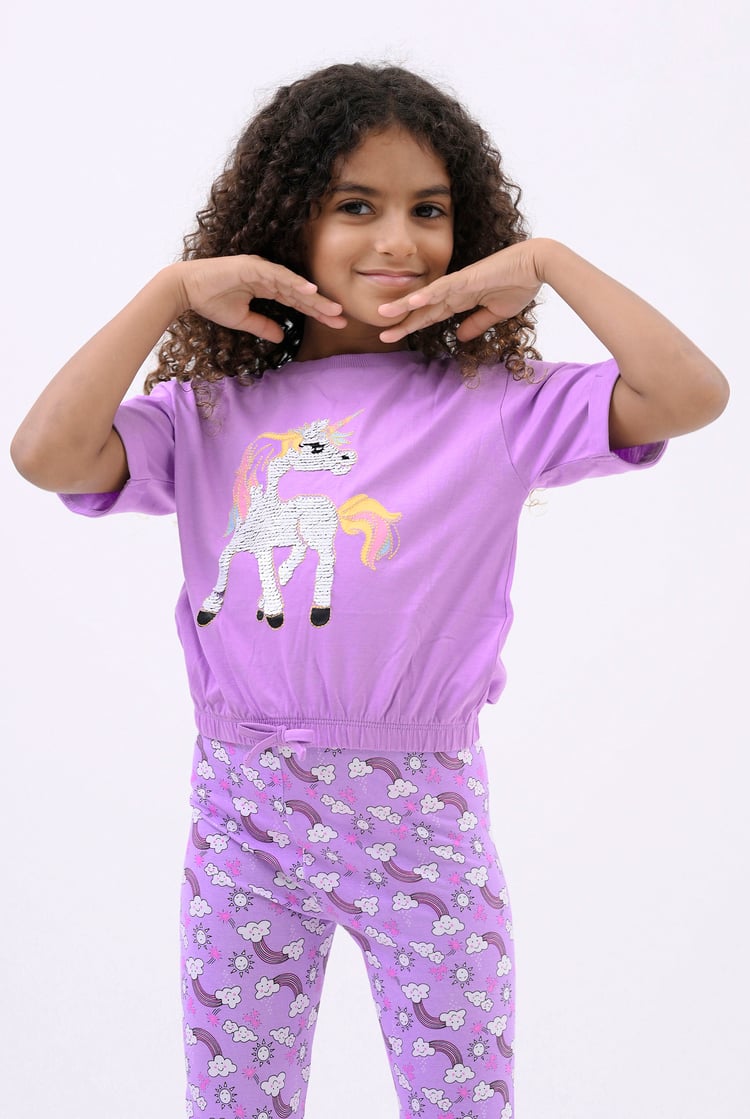 Girls Reversible Sequin Unicorn T-Shirt (12/18mths-6/7yrs)