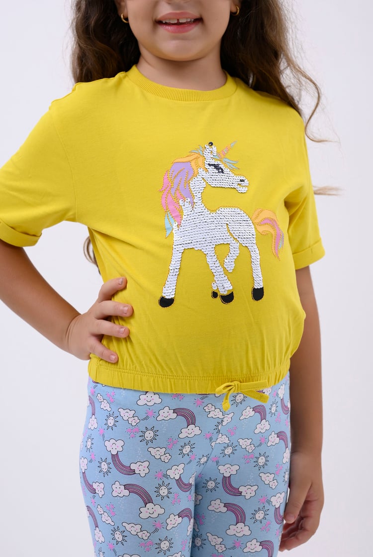 Girls Reversible Sequin Unicorn T-Shirt (12/18mths-6/7yrs)