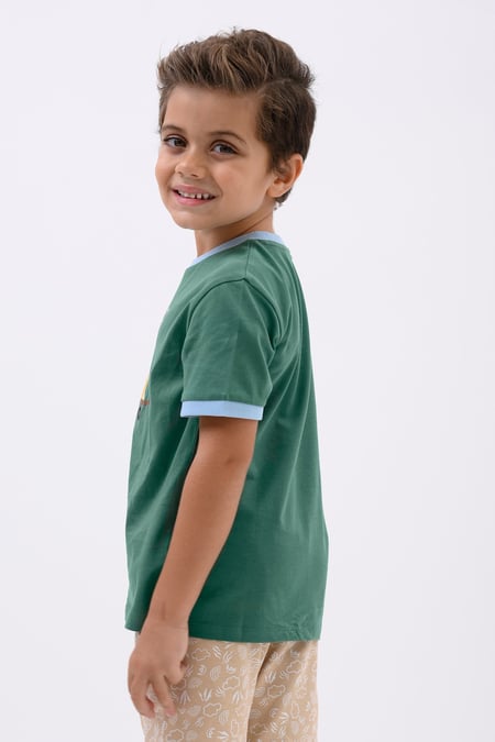 Boys Green Snail Print SS T-Shirt (3yrs-9yrs)