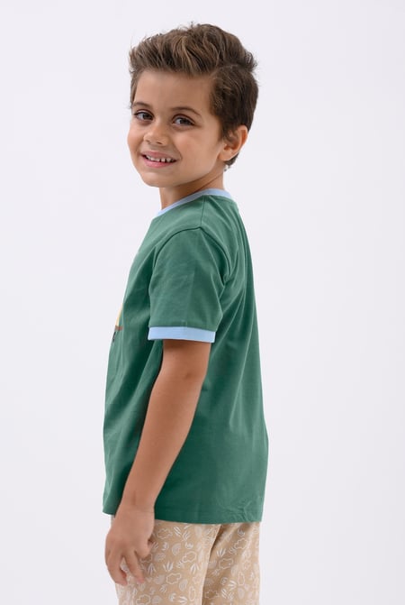 Boys Green Snail Print SS T-Shirt (3yrs-9yrs)