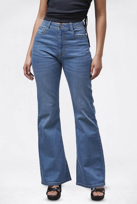 Mid Waist Flare Jeans