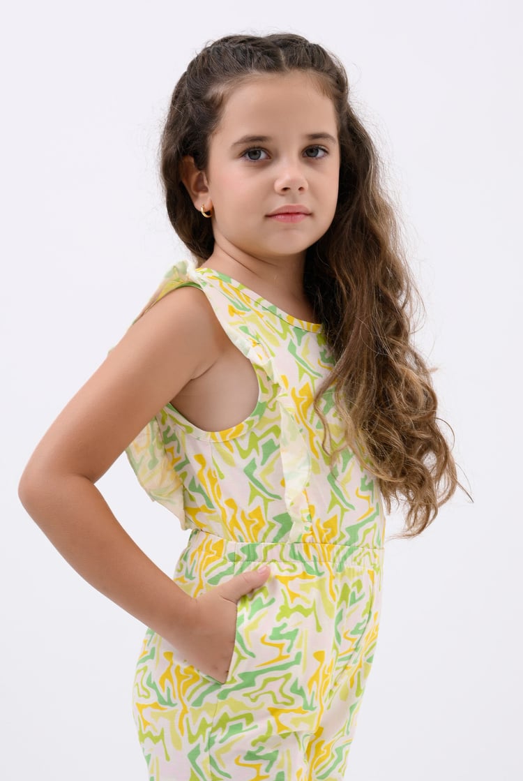 Girls Rainbow Fluid Print Jumpsuit (12/18mths-6/7yrs)