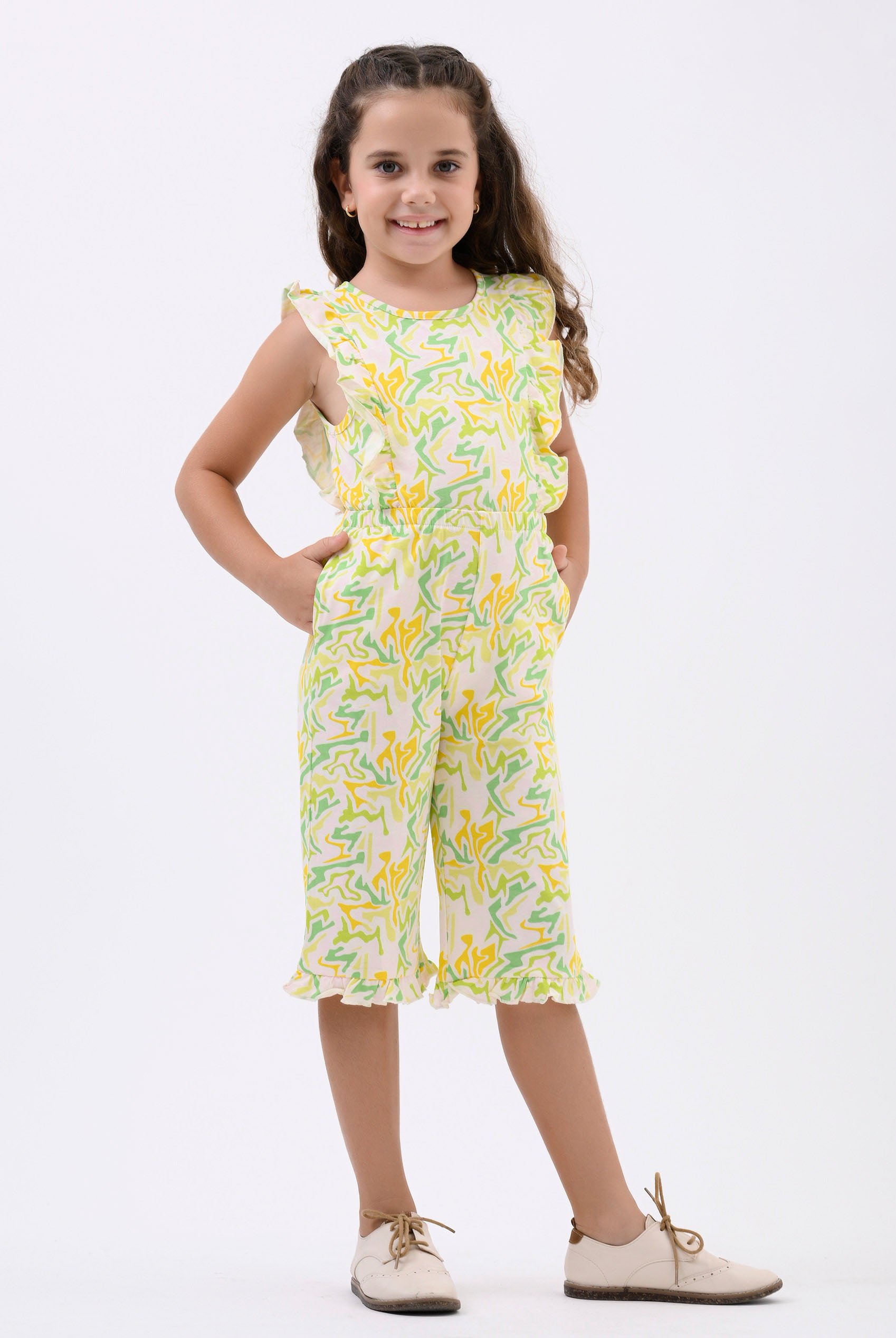 Girls Rainbow Fluid Print Jumpsuit (12/18mths-6/7yrs)