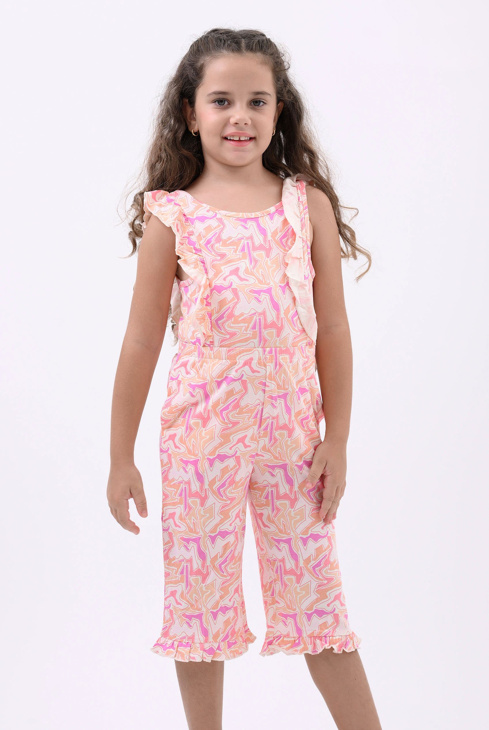 Girls Rainbow Fluid Print Jumpsuit (12/18mths-6/7yrs)