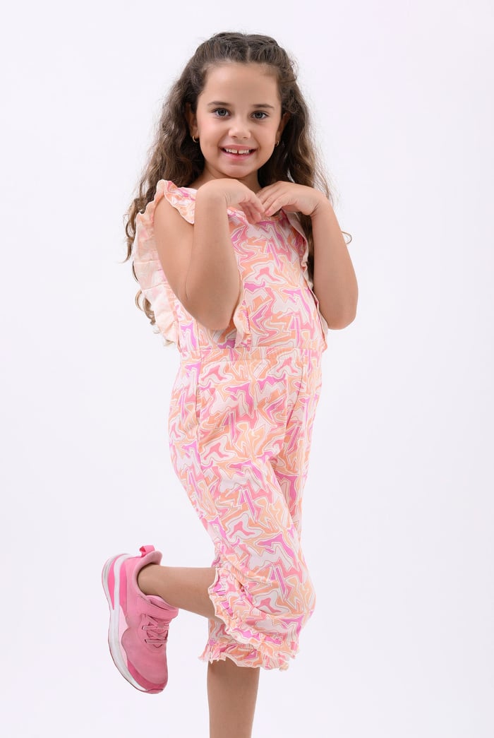 Girls Rainbow Fluid Print Jumpsuit (12/18mths-6/7yrs)