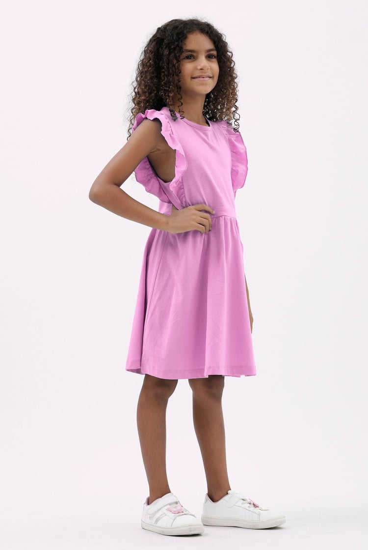 Girls Ruffle Sleeve Dress (12/18mths - 6/7yrs)