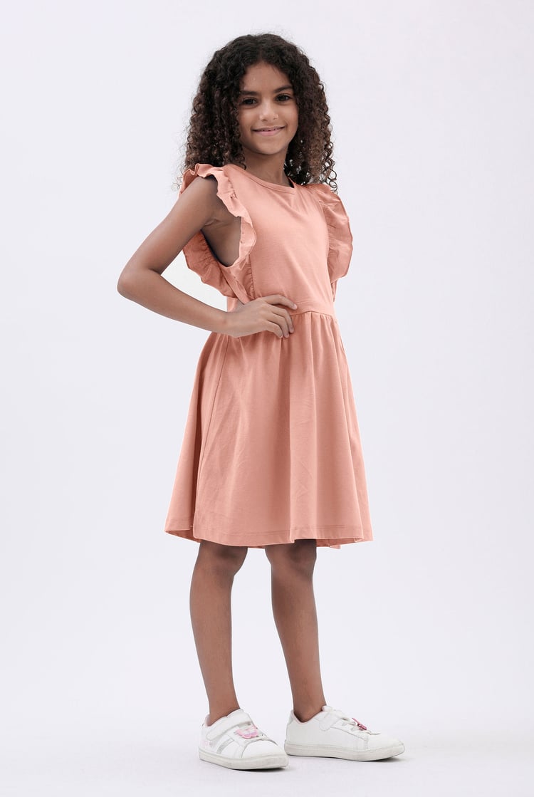 Girls Ruffle Sleeve Dress (12/18mths - 6/7yrs)