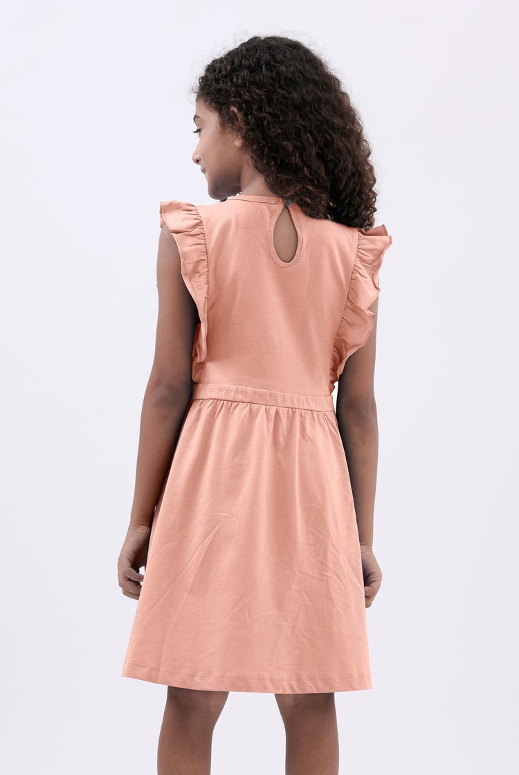 Girls Ruffle Sleeve Dress (12/18mths - 6/7yrs)