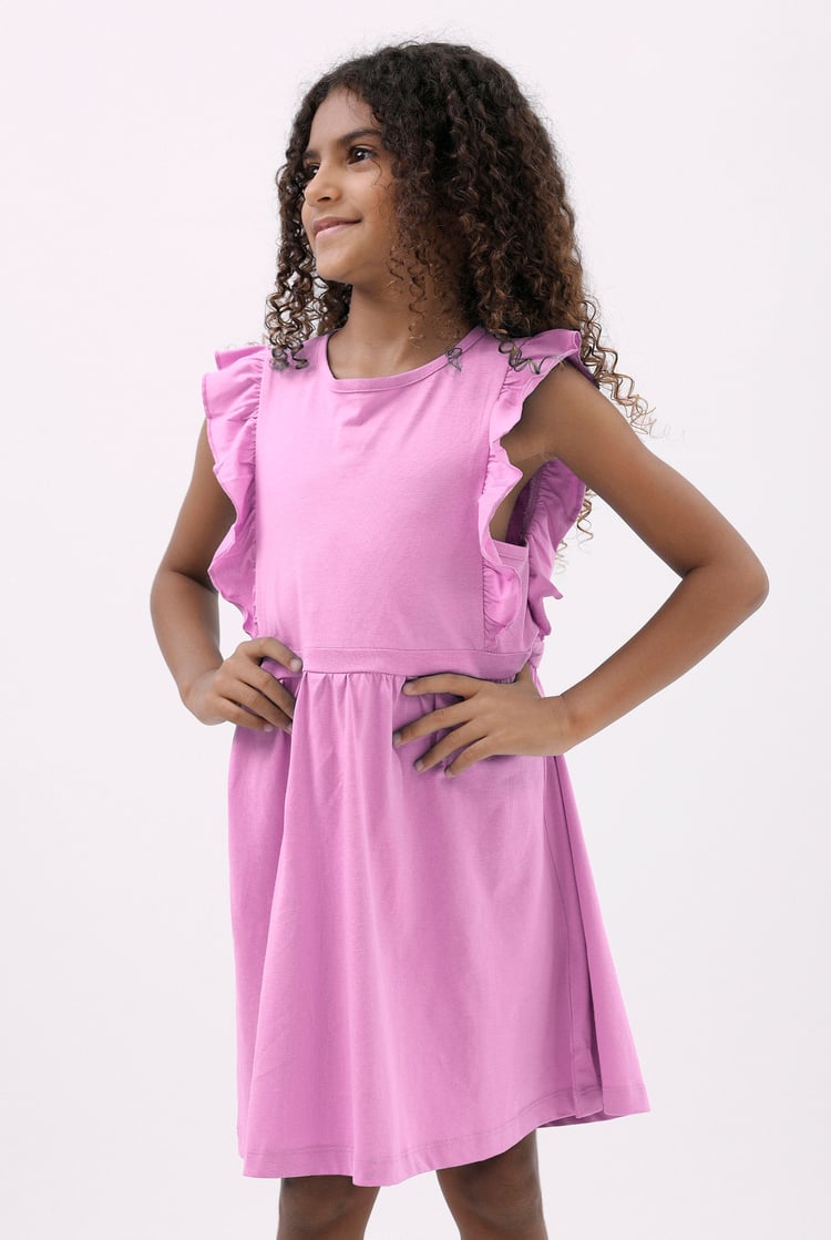 Girls Ruffle Sleeve Dress (12/18mths - 6/7yrs)