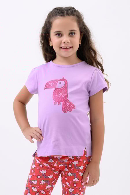 Girls Orange Toucan Glitter Print T-Shirt (12/18mths-6/7yrs)