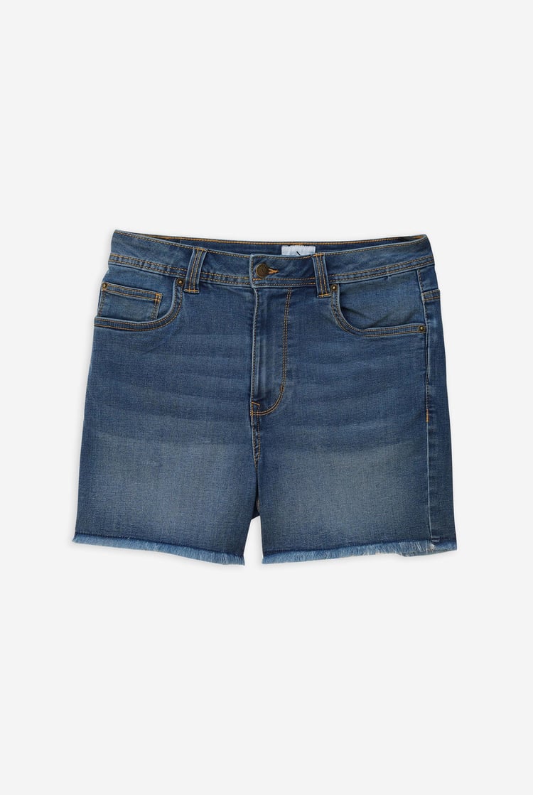 Raw Hem Skinny Denim Shorts