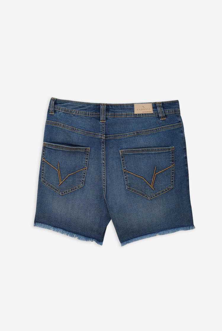 Raw Hem Skinny Denim Shorts