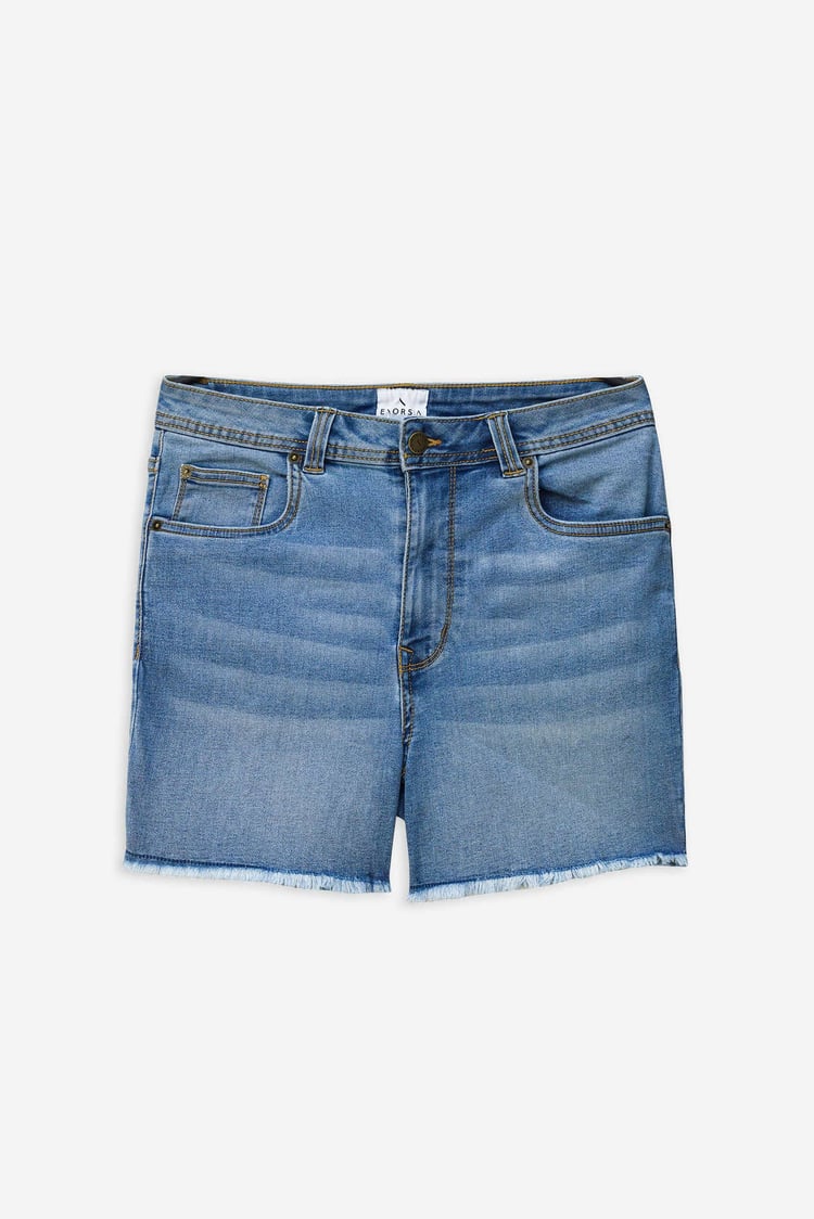 Raw Hem Skinny Denim Shorts