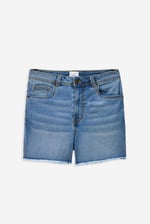 Raw Hem Skinny Denim Shorts