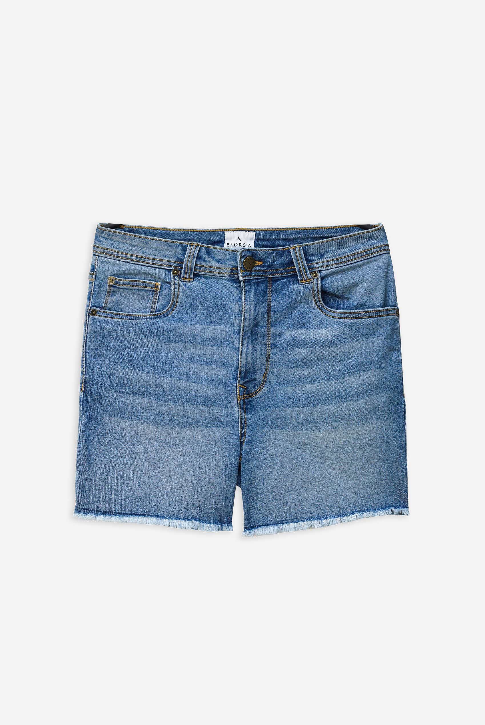 Raw Hem Skinny Denim Shorts