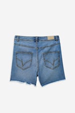Raw Hem Skinny Denim Shorts