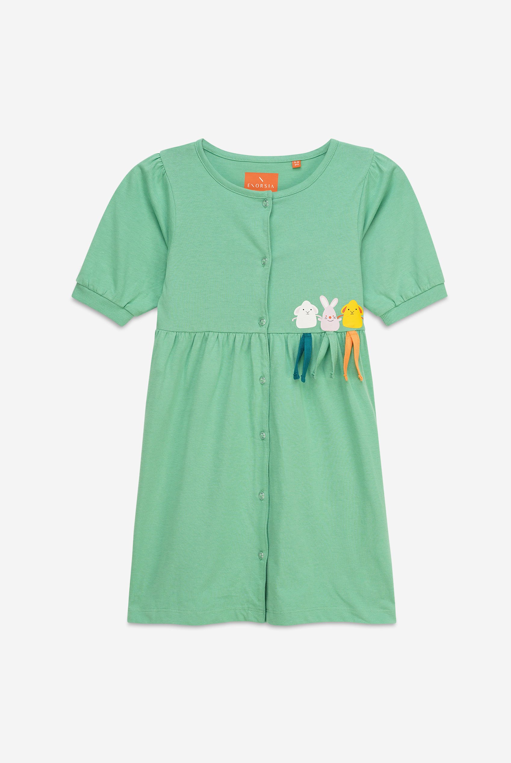 Girls Little Rabbit Puff Sleeve Dress  (12/18mths-6/7yrs)