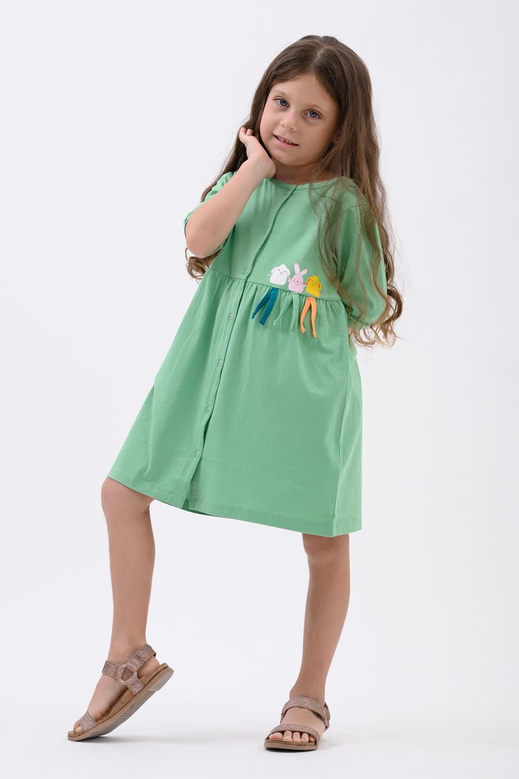 Girls Little Rabbit Puff Sleeve Dress  (12/18mths-6/7yrs)